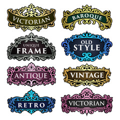 fullcolor vintage label frame element