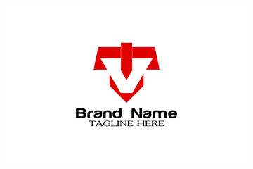 Obraz premium abstract logo design letter v