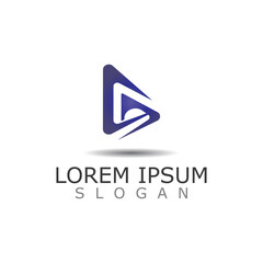 Polygonal Media Play Logo Illustration. Play button vector