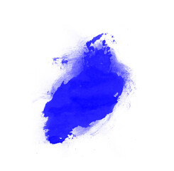 Beautiful blue paint smear isolated on white