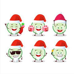 Santa Claus emoticons with slice of cucumber cartoon character