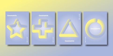 Set of design template for poster, cover, flyer, banner. Pastel color background. Geometric background