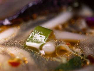 Close up of noodle soup