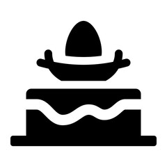 Easter Cake Glyph Icon Vector
