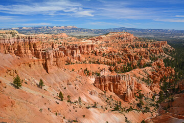 incredible view over the colorful, eroded hoodoos of bryce canyon national park in utah, form the...