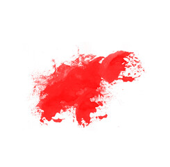 Red watercolor isolated brush background