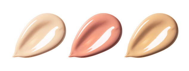 Shade of foundation on white background