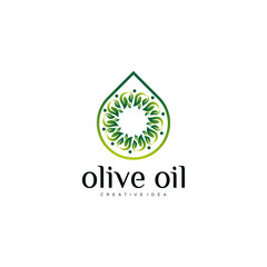Olive oil logo with leaf design 