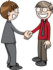 Fototapeta premium Business partners man and woman shaking hands