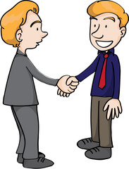 Fototapeta premium Business partners man and woman shaking hands