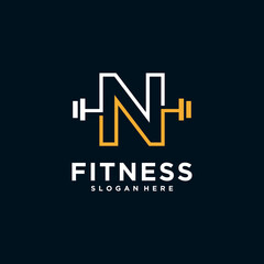 fitness logo alphabet letter with Kettlebell fitness vector icon design and Barbell Fitness Gym Logo Design