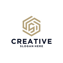 tech hexagonal alphabet logo design initial logo design hexagon simple hexagon monogram font logo icon design vector