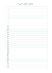 calendar for 2022 by months with fields for entries for every day