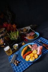 delicious oldenburger green cabbage with Pinkel sausage