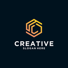 tech hexagonal alphabet logo design initial logo design hexagon simple hexagon monogram font logo icon design vector