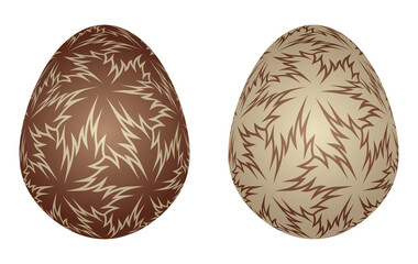 Dark and white chocolate eggs