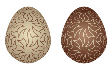 Dark and white chocolate eggs