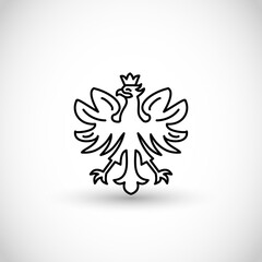 White eagle - national symbol of Poland - thin line style vector icon