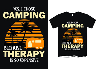 camping Is My Therapy T-Shirt Design