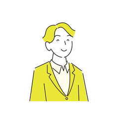笑顔の男性 スーツ姿 程よいシンプルなイラスト ベクター Smile man Suit Moderately simple illustration vector