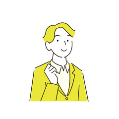 笑顔の男性 スーツ姿 程よいシンプルなイラスト ベクター 