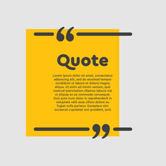 Quote square, text with bracket, vector background