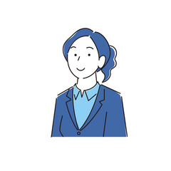 笑顔の女性 スーツ姿 程よいシンプルなイラスト ベクター