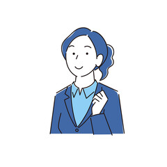 笑顔の女性 スーツ姿 程よいシンプルなイラスト ベクター 