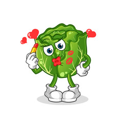 cabbage make up mascot. cartoon vector