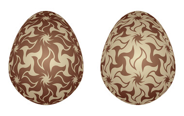 Dark and white chocolate eggs
