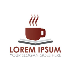 coffee book vector , cafe logo