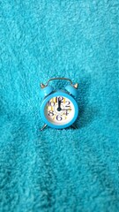 clock on blue background