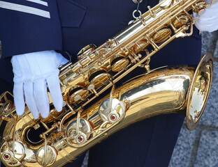 Obraz premium saxophone on the stage