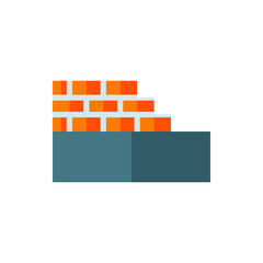 Wall Brick Flat Icon Logo Illustration Vector Isolated. Labour Day, May Day, Industry, And Construction Icon-Set. Suitable for Web Design, Logo, App, and Upscale Your Business.