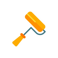 Paint Brush, Paint Roller Flat Icon Logo Illustration Vector Isolated. Labour Day, May Day, Industry, And Construction Icon-Set. Suitable for Web Design, Logo, App, and Upscale Your Business.