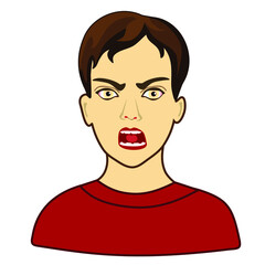 emoticon man with popped out eyes, funny cartoon character with simplistic facial expression, simple hand drawn icon from a set, vector illustration