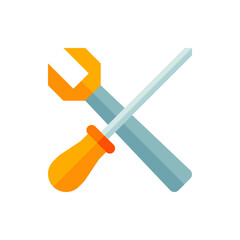 Screwdriver, Screw Flat Icon Logo Illustration Vector Isolated. Labour Day, May Day, Industry, And Construction Icon-Set. Suitable for Web Design, Logo, App, and Upscale Your Business.
