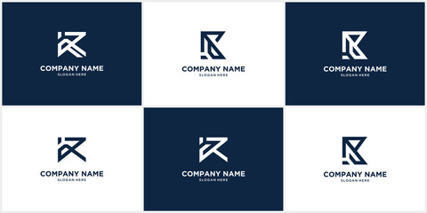 set of letter K logo design template