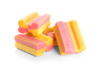 Chewing gums on white background