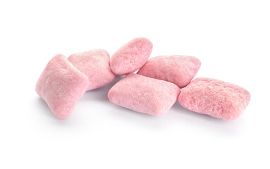 Chewing gums on white background