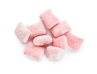 Chewing gums on white background