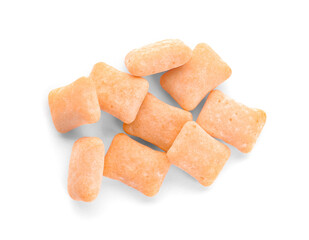 Chewing gums on white background