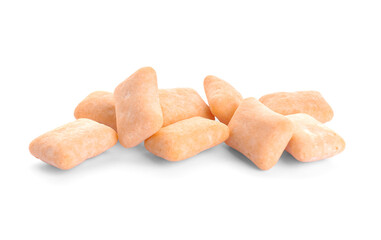 Chewing gums on white background