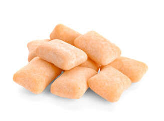 Chewing gums on white background