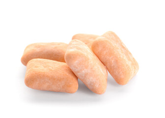 Chewing gums on white background