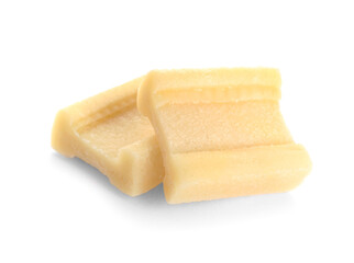 Chewing gums on white background