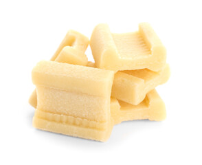 Chewing gums on white background
