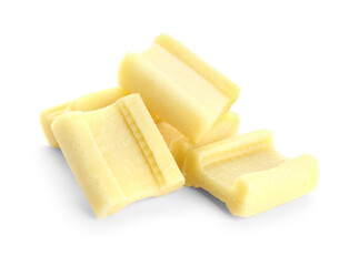 Chewing gums on white background