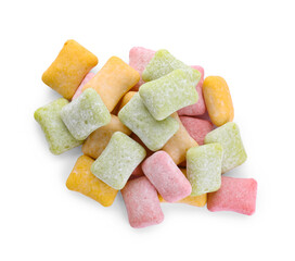 Chewing gums on white background