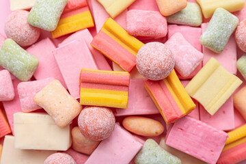Different chewing gums as background